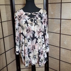 Womens Multicolour Tunic Long Sleeve Top- Size XL